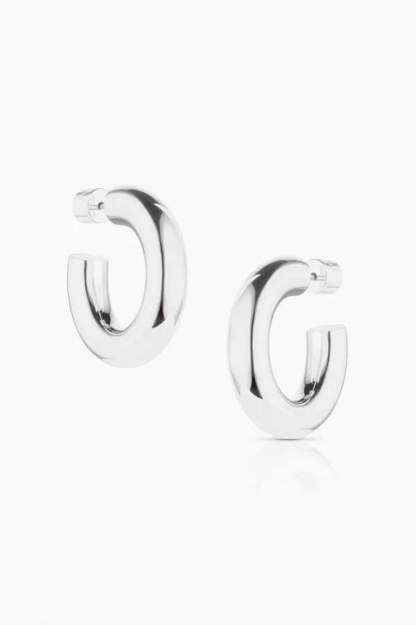Thatch Ora Hoop Earrings in Rhodium Plated | Shop Eleanor