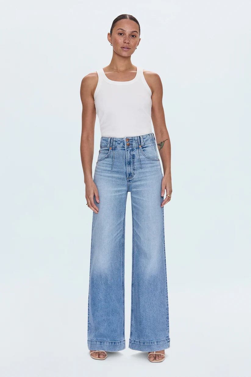 Pistola Lana High Rise Wide Leg Double Button Jeans | Shop Eleanor