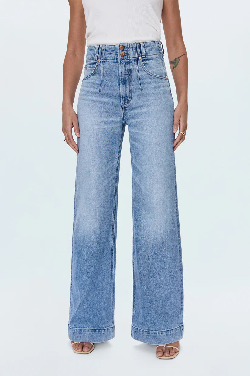 Pistola Lana High Rise Wide Leg Double Button Jeans in Terrace | Shop Eleanor - Women's Designer Clothing Boutique 