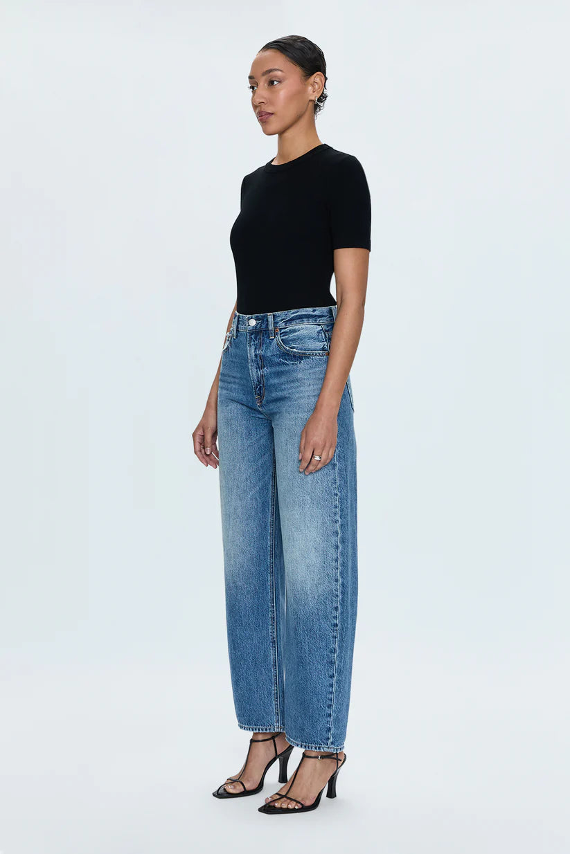 Pistola Wes High Rise Barrel Jeans in Mid-wash Denim | Shop Eleanor - Women's Designer Apparel
