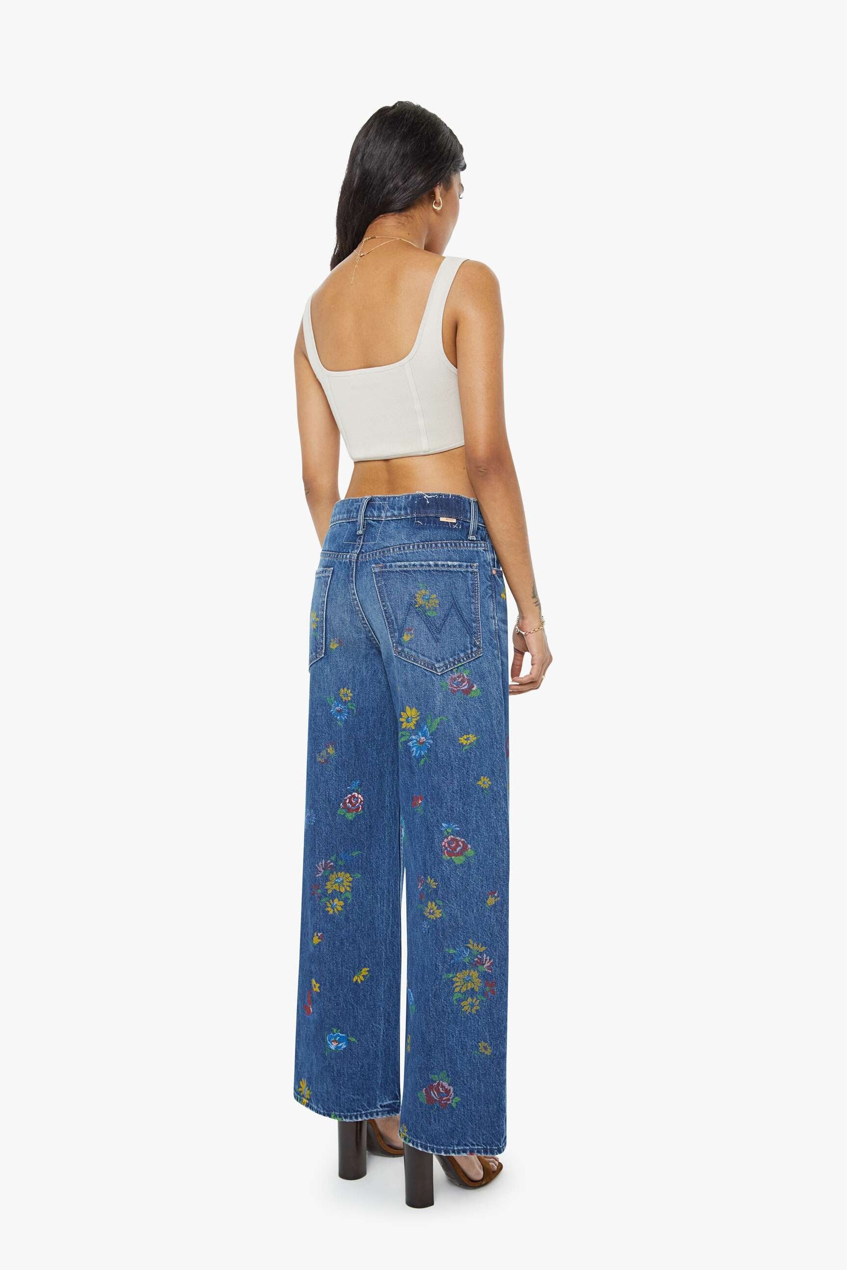 Mother Denim Lil Rerun Zip Sneak in Field of Flowers | Shop Eleanor