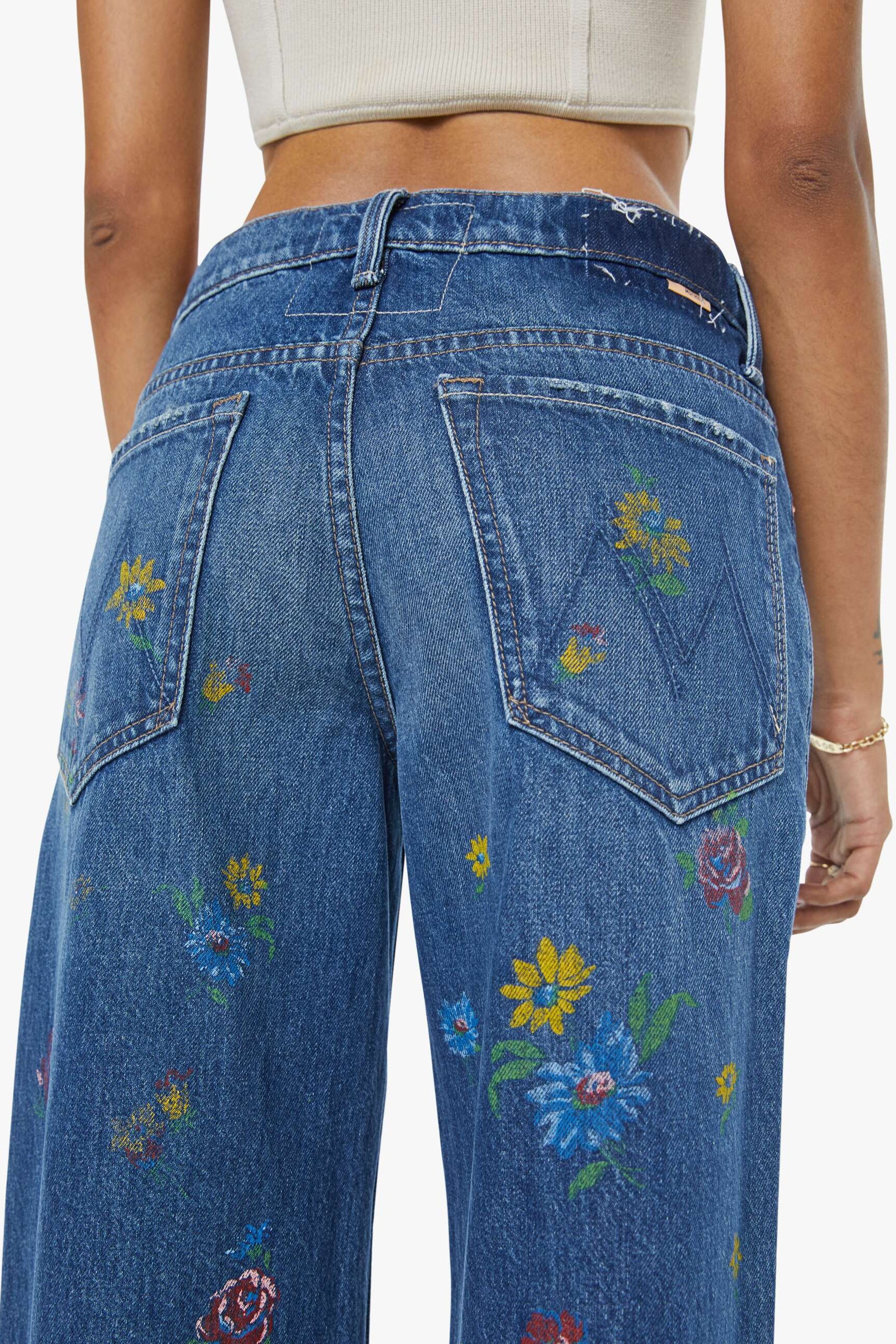 Mother Denim Lil Rerun Zip Sneak in Field of Flowers | Shop Eleanor