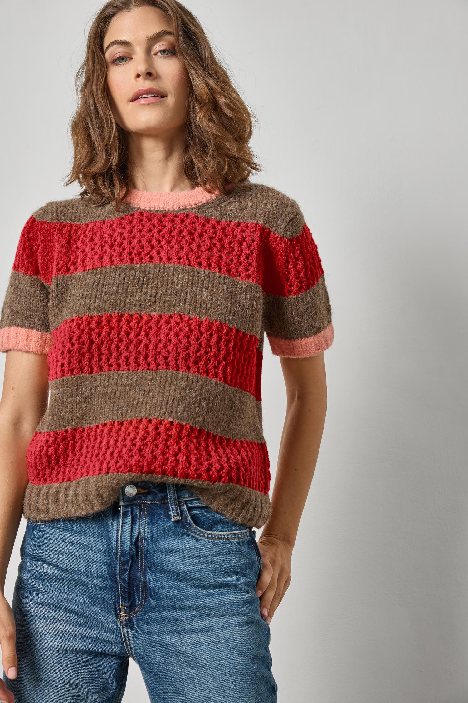 Lilla P Short Sleeve Stripe Sweater | Shop Eleanor - Women's Sweater