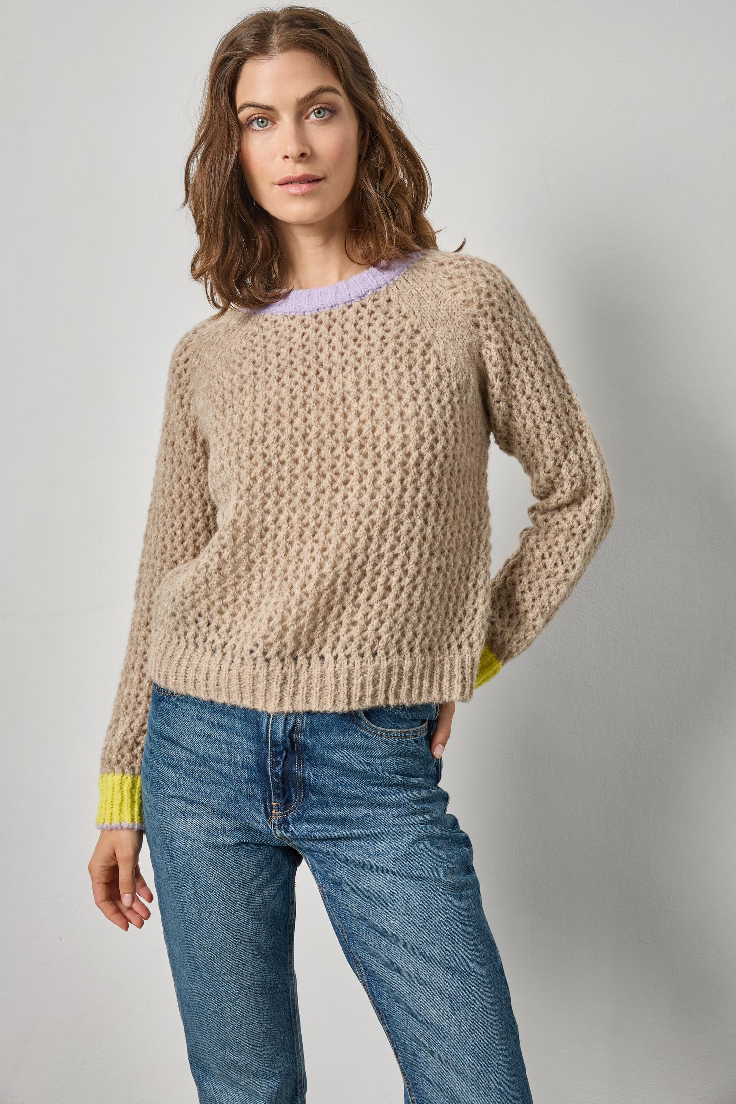 Lilla P Contrast Trim Crew Sweater | Shop Eleanor - Women's Sweaters