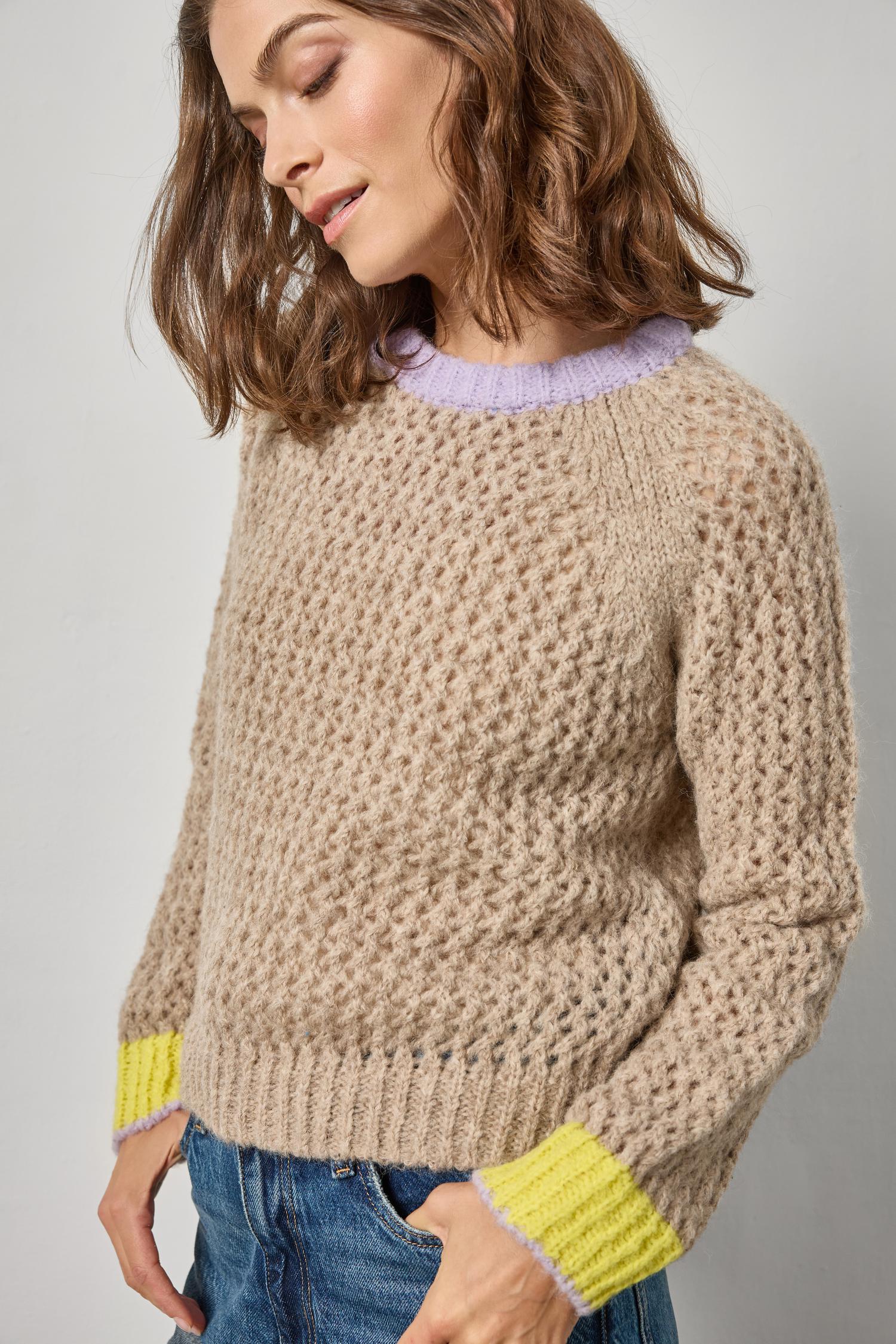 Lilla P Contrast Trim Crew Sweater | Shop Eleanor - Women's Sweaters