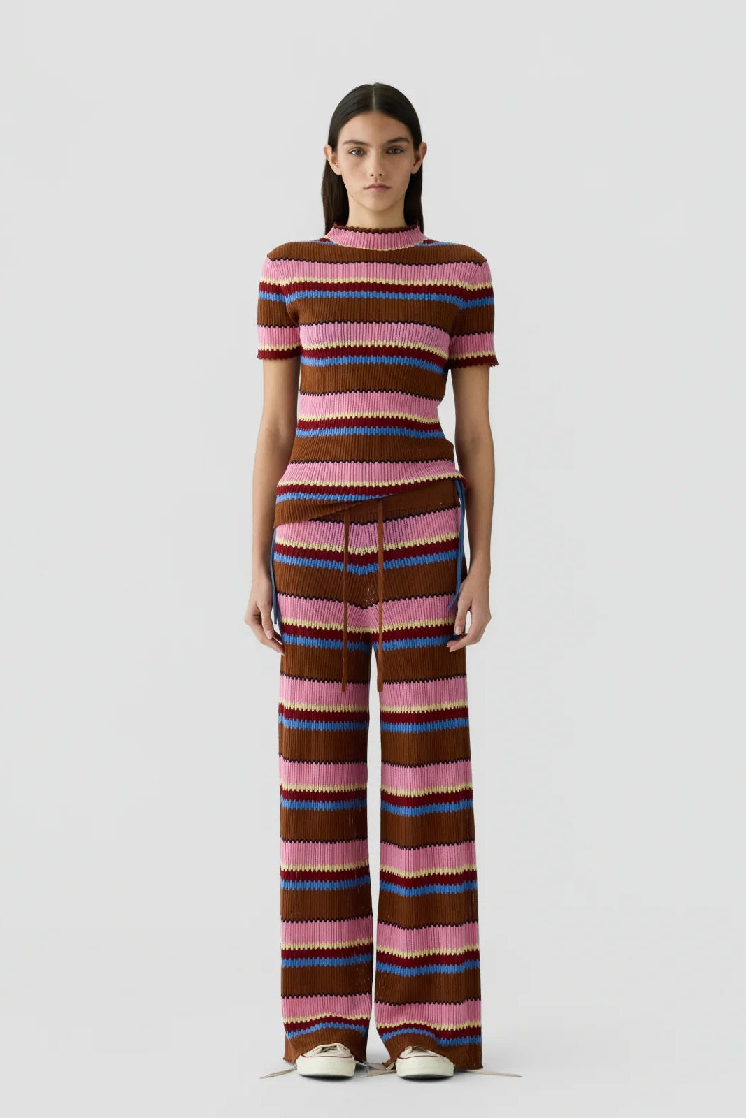 Guest in Residence Palazzo Top in Burnt Sienna Stripe | Shop Eleanor