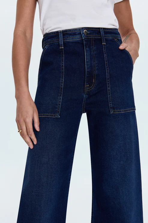Pistola Penny Utility Dark Wash Wide Leg Versatile Denim Pant | Shop Eleanor
