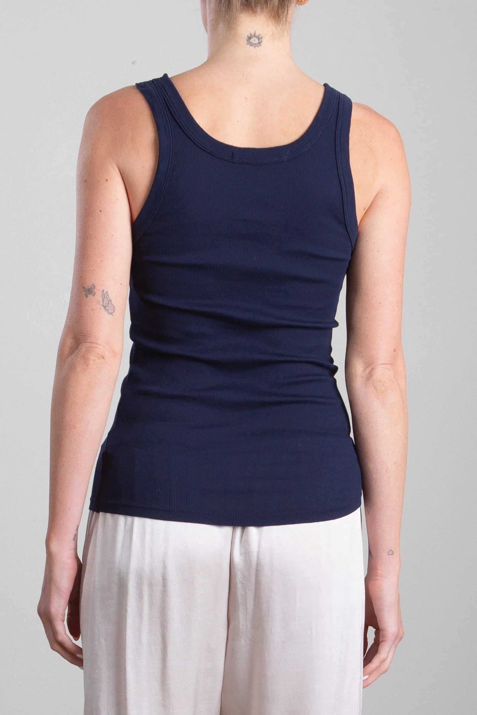 Pharaoh Cass Lightweight Rib Tank in Navy Blue | Shop Eleanor - Women's Online Casual Clothing Boutique in Louisville, CO