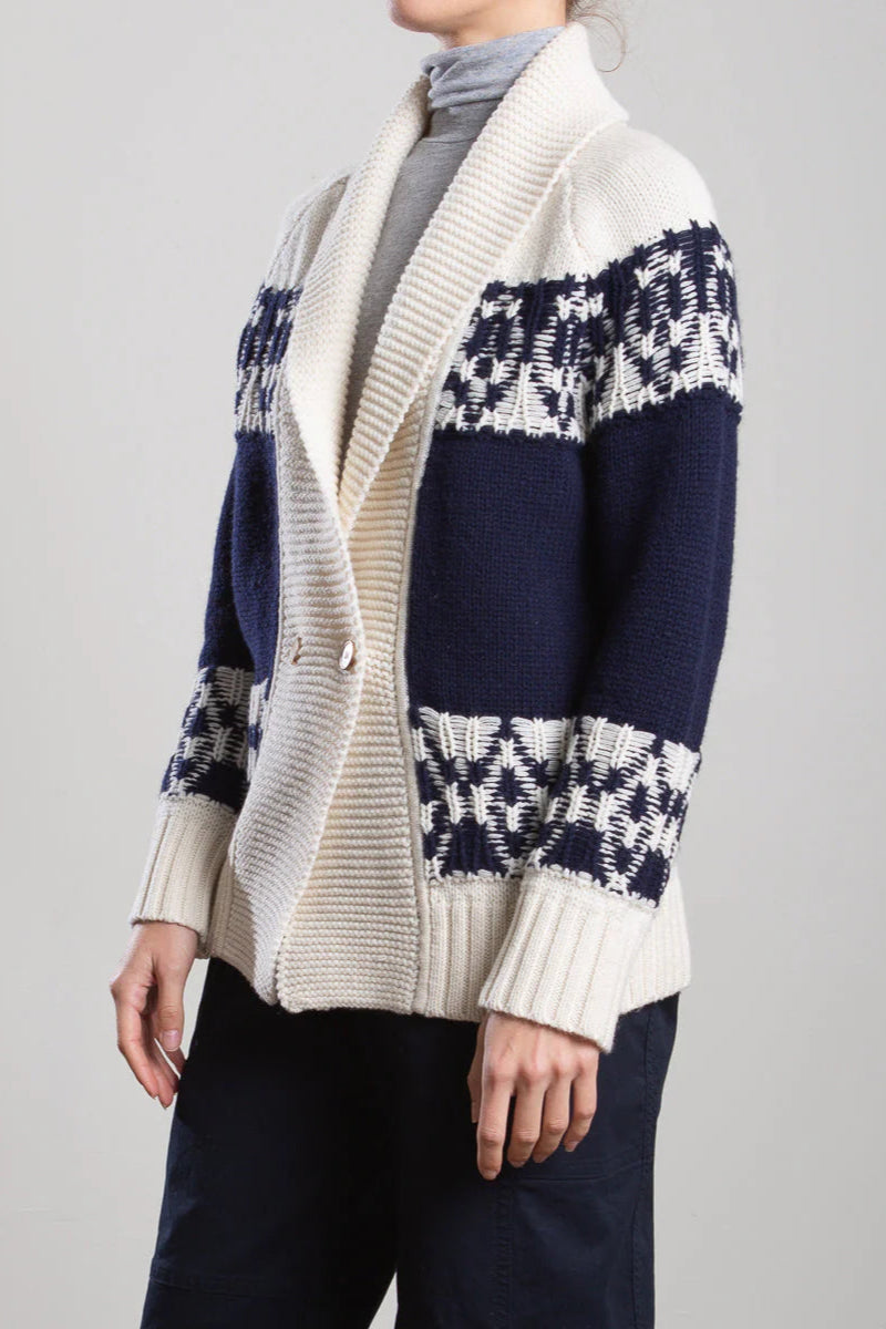 Rolled neck wool cashmere blend cardigan sweater that's perfect for layering