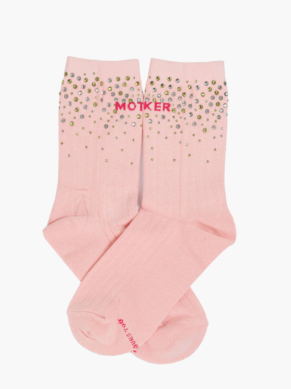 Mother Denim Mother F-er Half Step Sock Pink with Crystals | Shop Eleanor