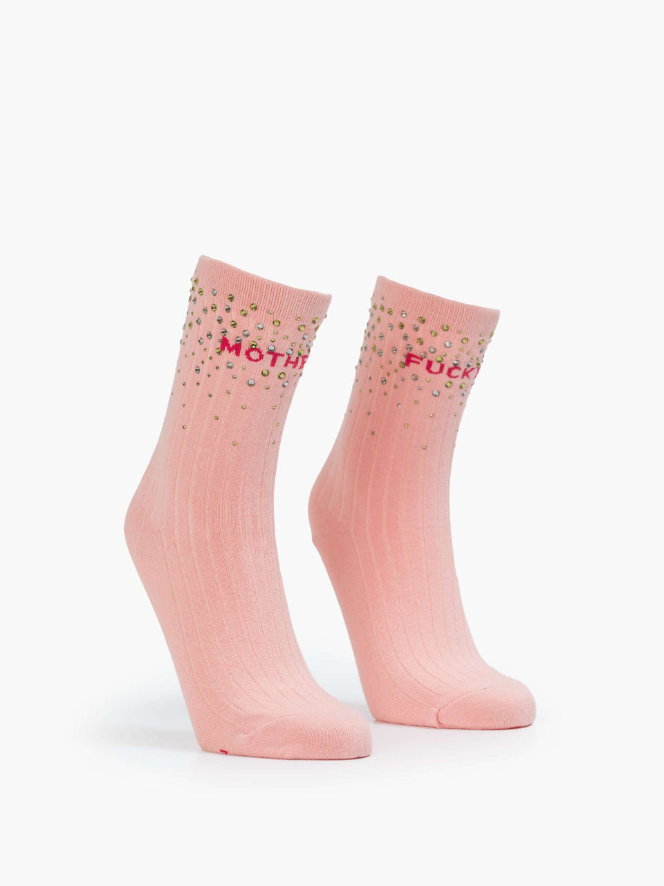 Mother Denim Half Step Sock Pink with Crystals | Shop Eleanor