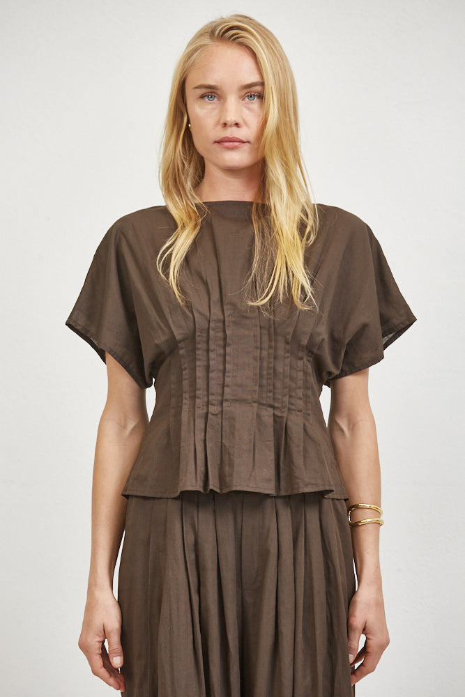 The A.Ren Simone Top in Chocolate | Shop Eleanor 