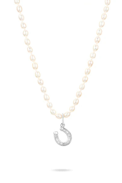 Adina Reyter Baguette Horseshoe Charm in Silver | Shop Eleanor
