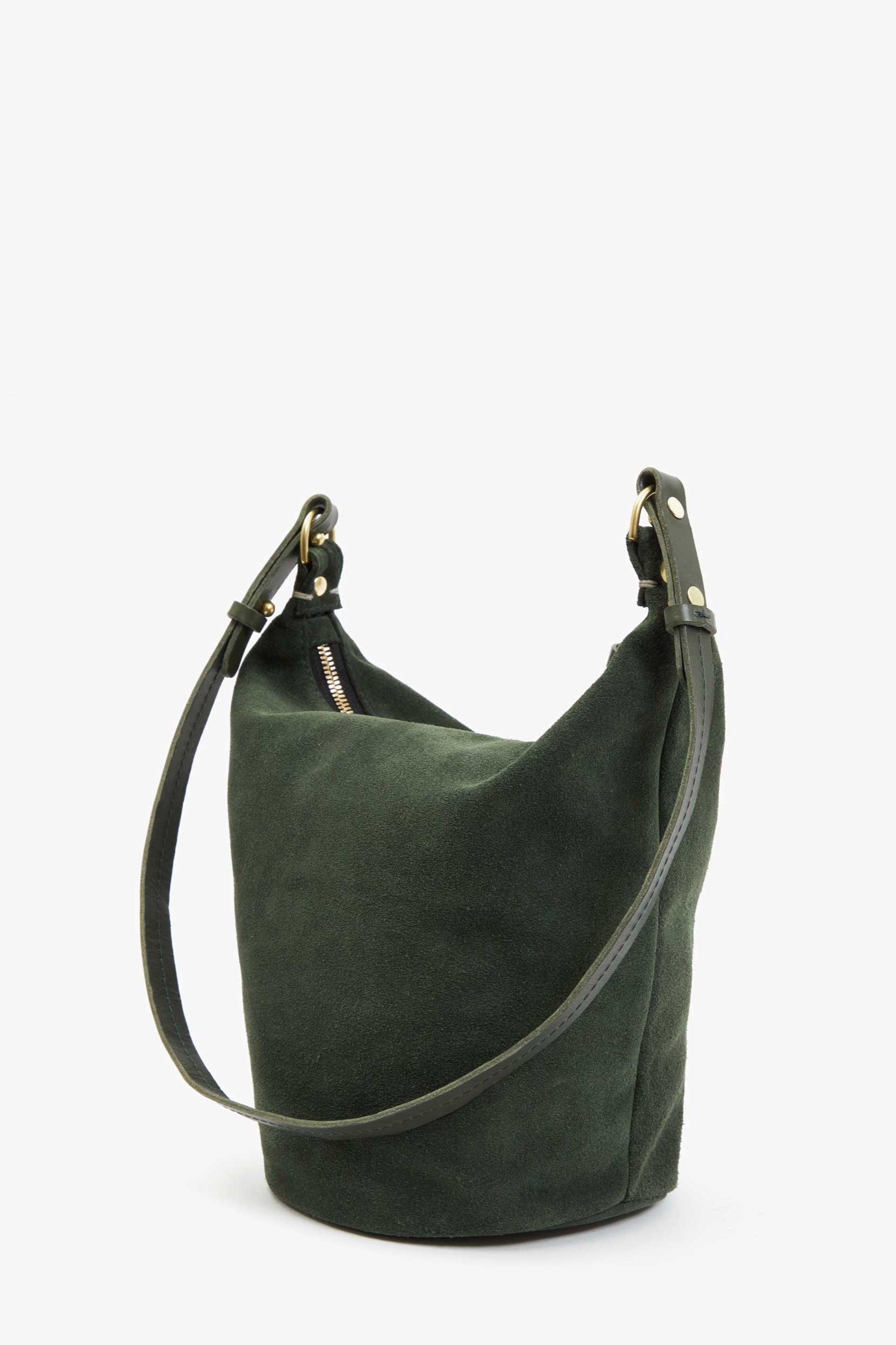 Clare V Petite Jeanne Bucket Bag in Loden | Shop Eleanor 