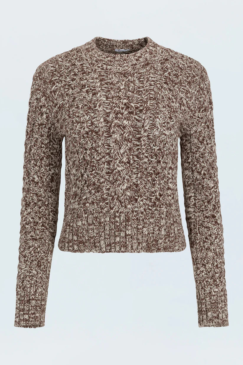 Pistola Quinn Cable Crewneck Sweater in Chocolate Brown | Shop Eleanor - Women's Casual Streetwear in Colorado