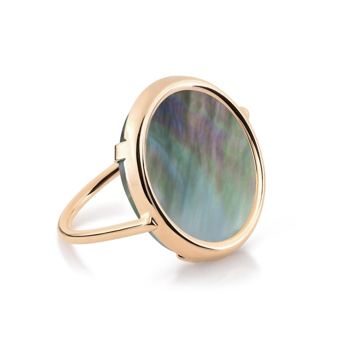 Ginette NY Black Mother of Pearl Disc Ring | Shop Eleanor