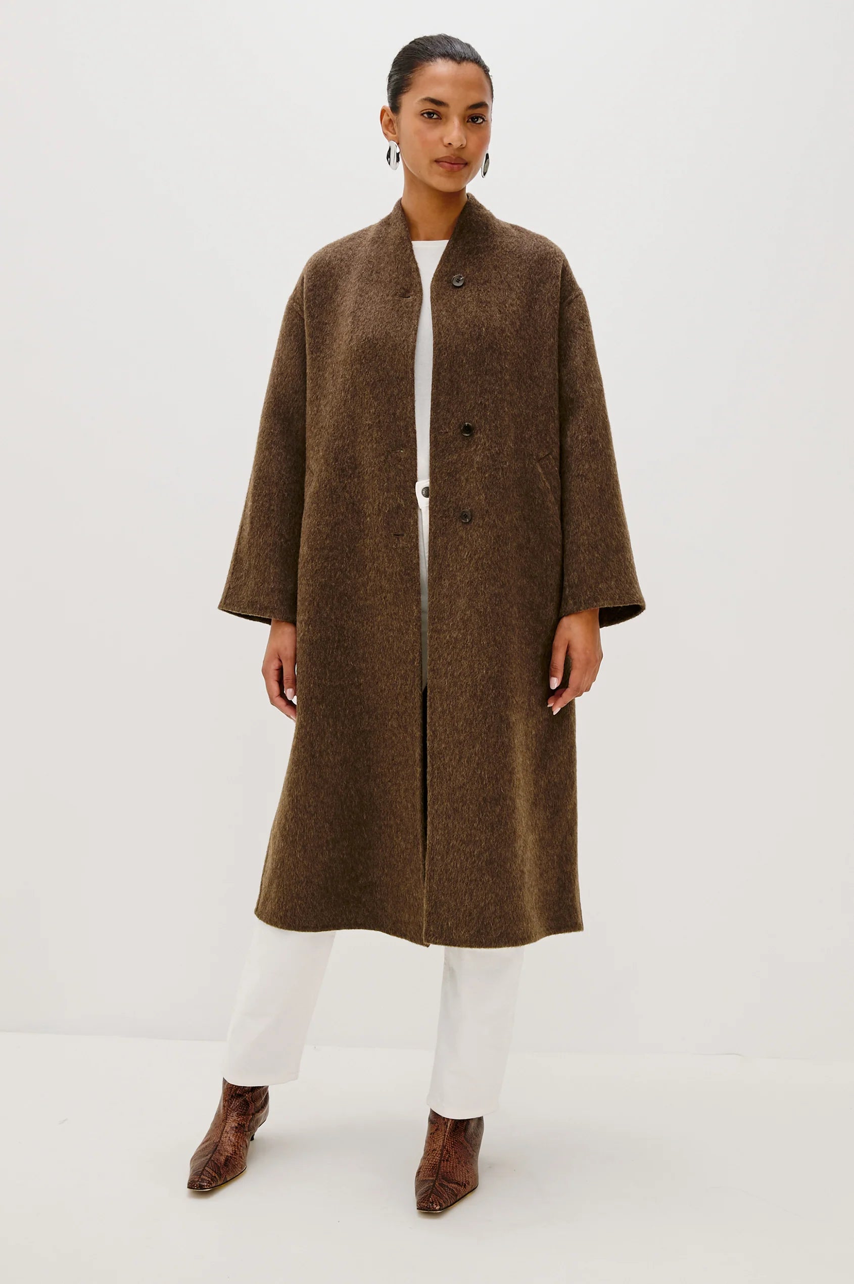 Rails Roland Funnel Collar Coat in Brown | Shop Eleanor - Women's Designer Coats and Jackets