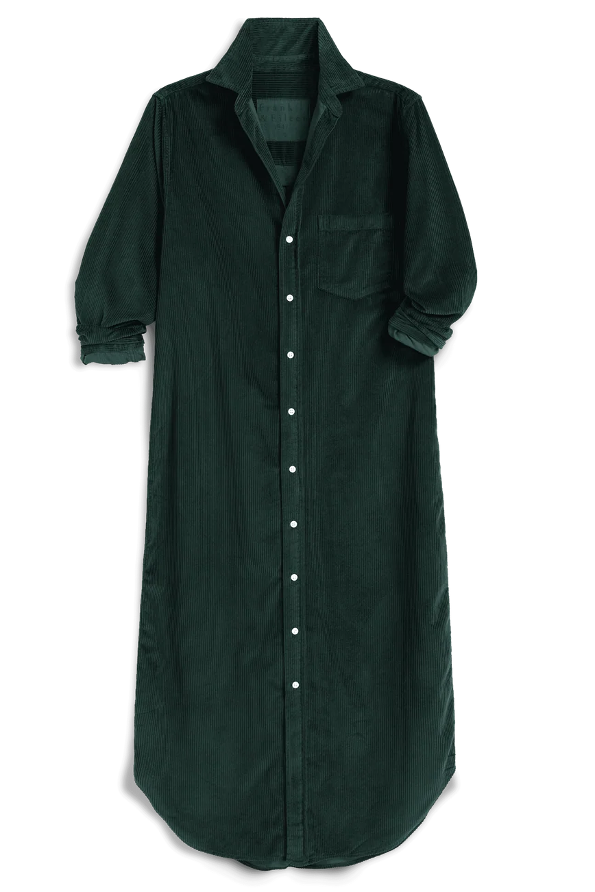 Frank & Eileen Rory Maxi Corduroy Dress in Peacock | Shop Eleanor