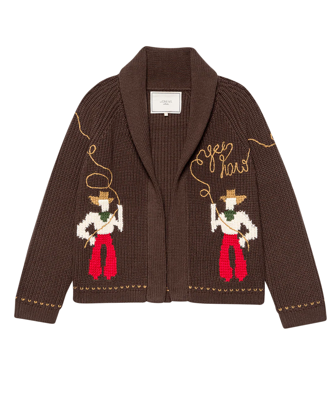 Vintage Western inspired cowboy sweater in brown