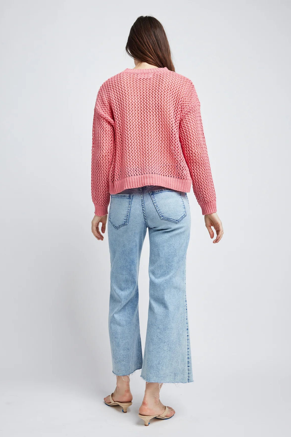 Self Contrast Alanna Sweater in Rose | Shop Eleanor