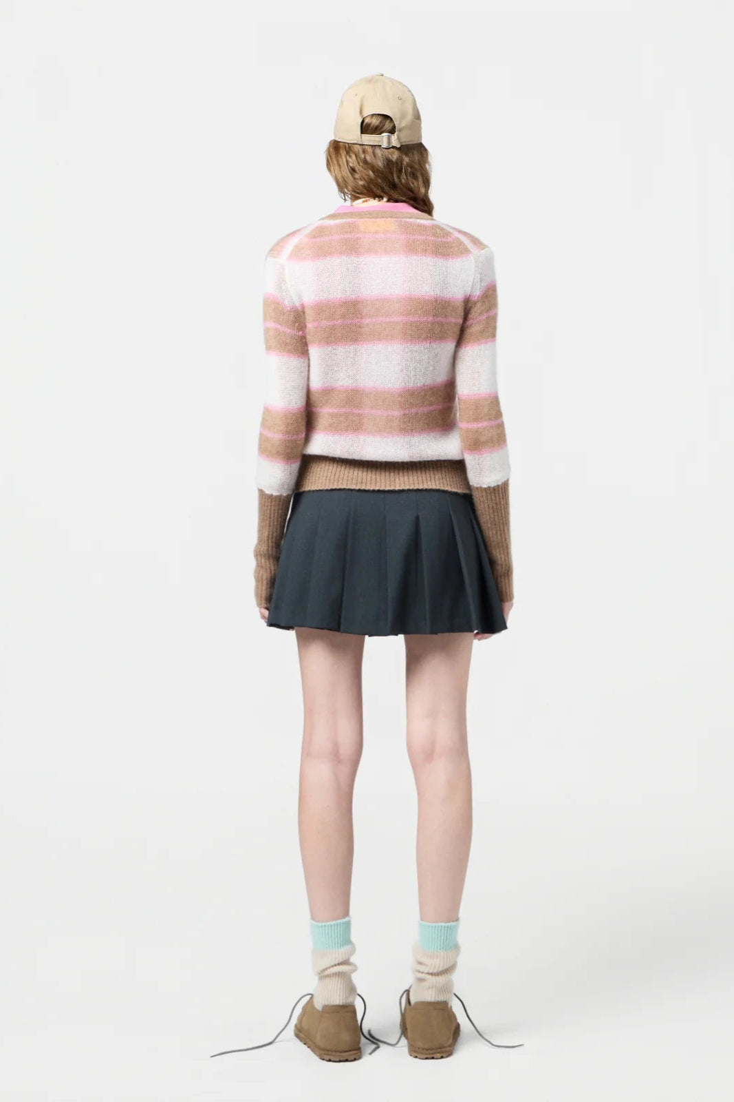 Guest in Residence Cashmere/Silk Shadow Plaid Cardigan with Wide Rib Waistband and Cuffs | Shop Eleanor - Women's Designer Apparel near Denver