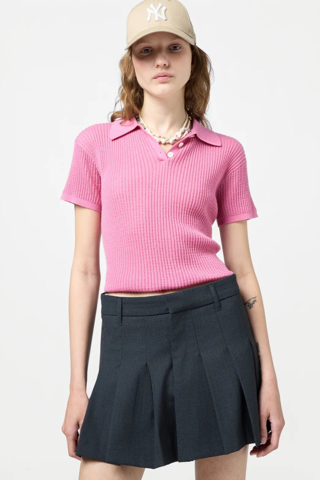 Guest in Residence Cashmere Shrunken Polo in Rose | Shop Eleanor - Women's High-quality and Sustainable Clothing Boutique in Denver