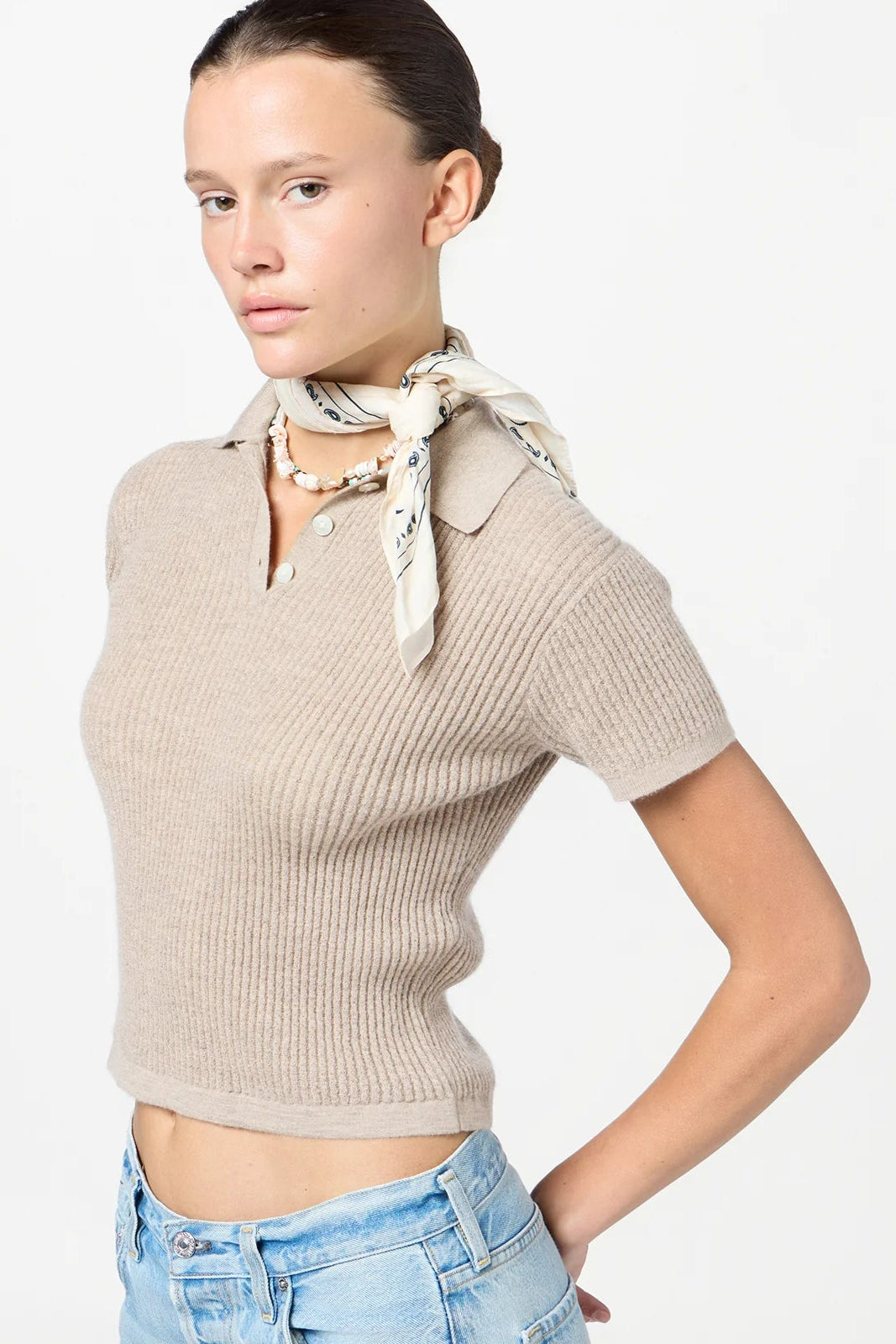 Guest in Residence Shrunken Polo in Taupe | Shop Eleanor