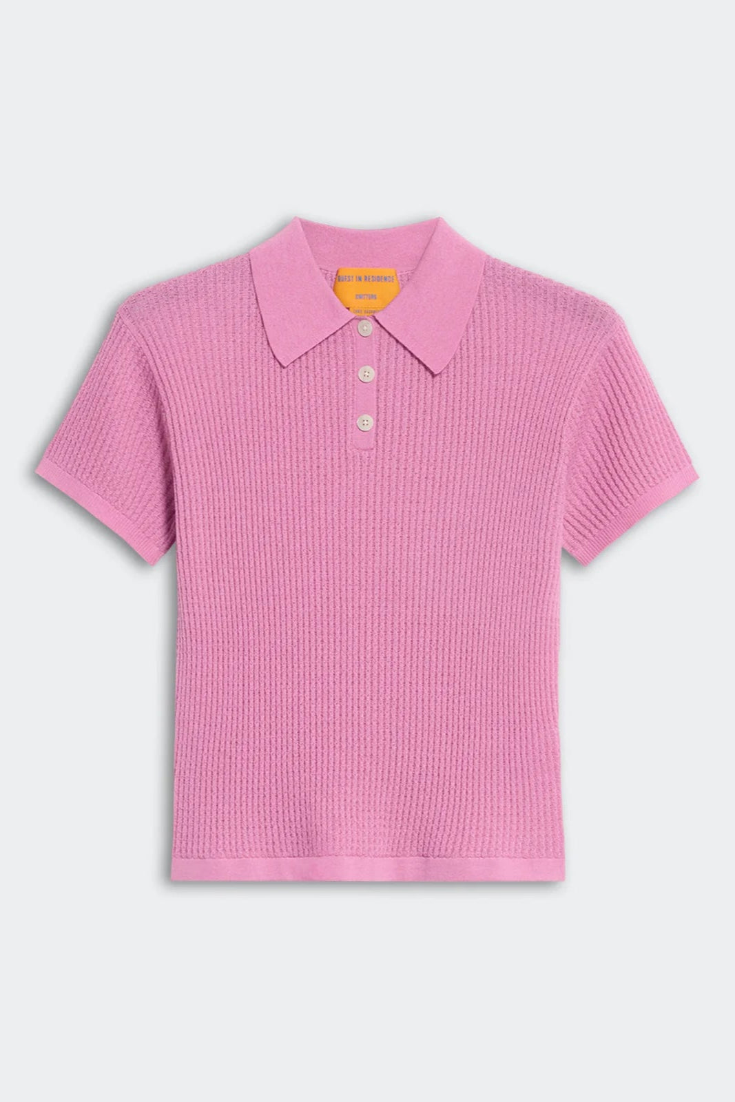 Pink Ribbed Cashmere Polo Sweater Top in Pink by Gigi Hadid | Shop Eleanor - Women's Luxury Apparel