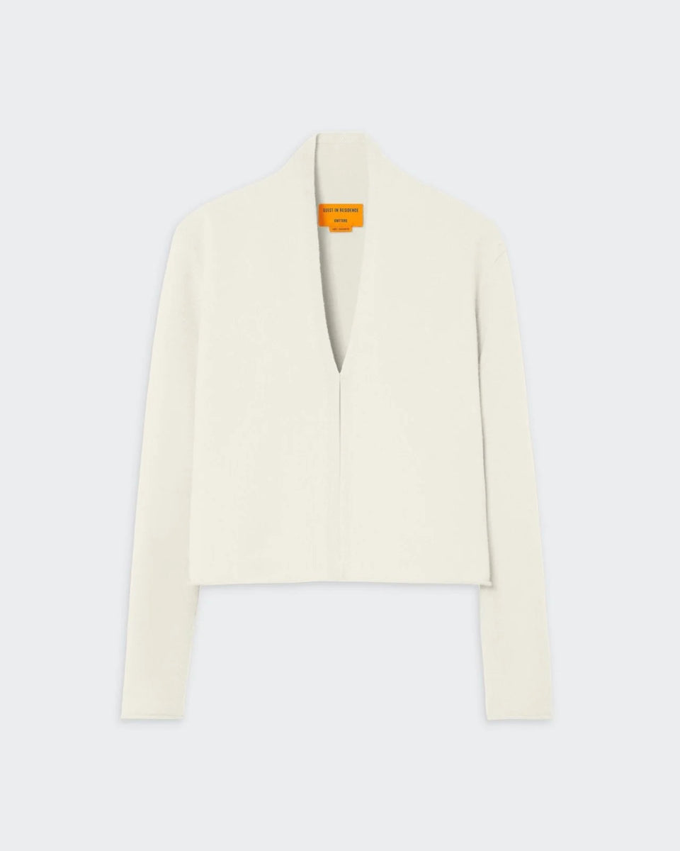 Guest in Residence Premium Cashmere Stealth Cardigan in Cream | Shop Eleanor