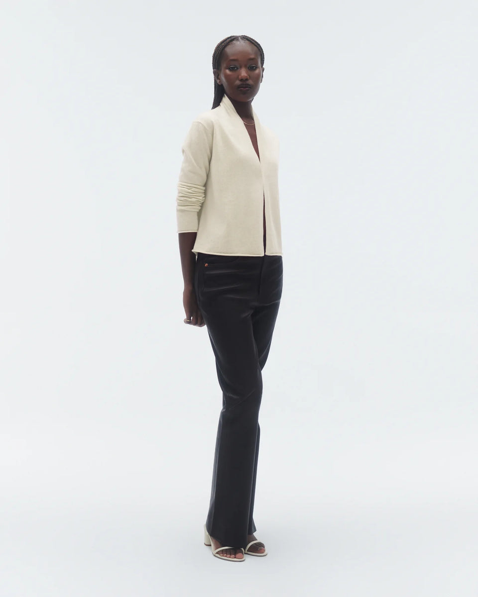 Guest in Residence Shawl Collar Stealth Cardigan in Cream | Shop Eleanor