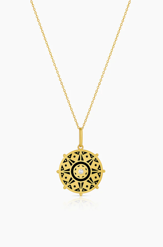 Karmic Wheel Necklace with Enamel