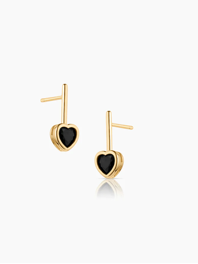 Noemi Onyx Heart Earrings