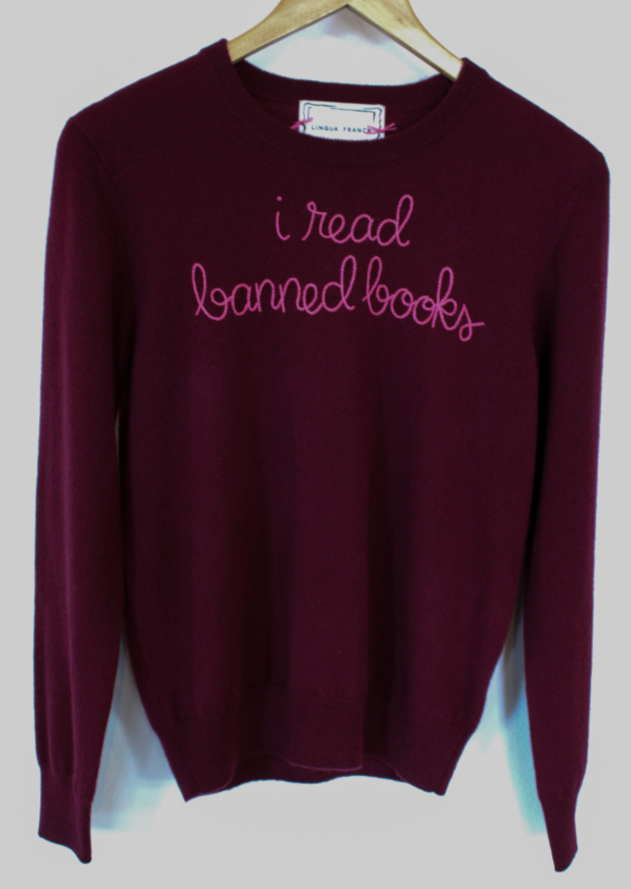 "i read banned books"  Sweater