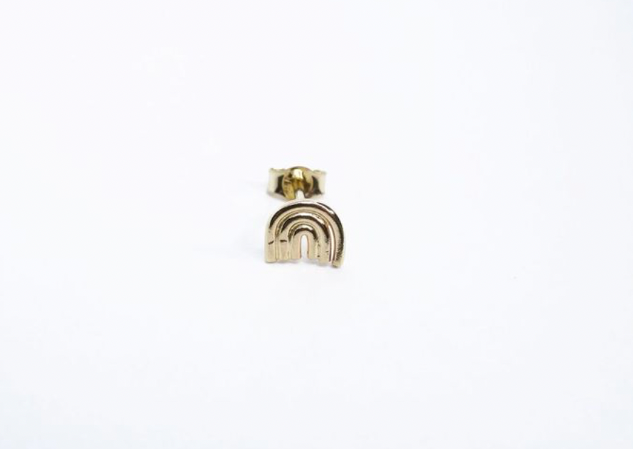 The Talisman Mini Rainbow Stud in 14K Gold