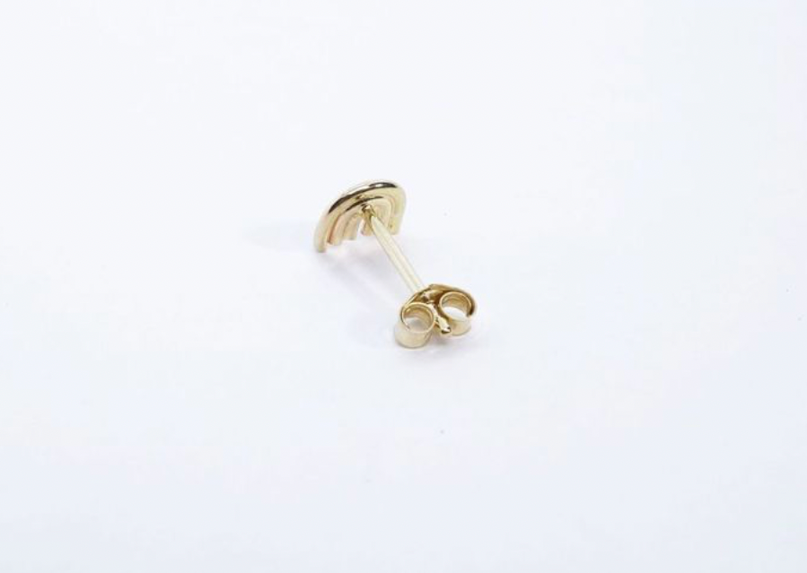 The Talisman Mini Rainbow Stud in 14K Gold