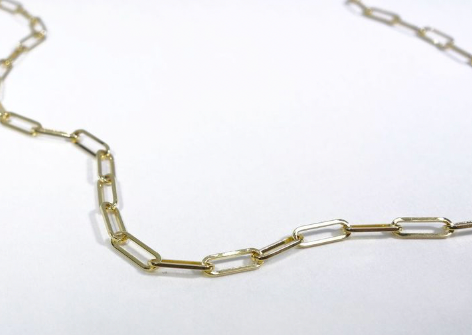 Talisman Linked Paperclip Chain in 14K golf 