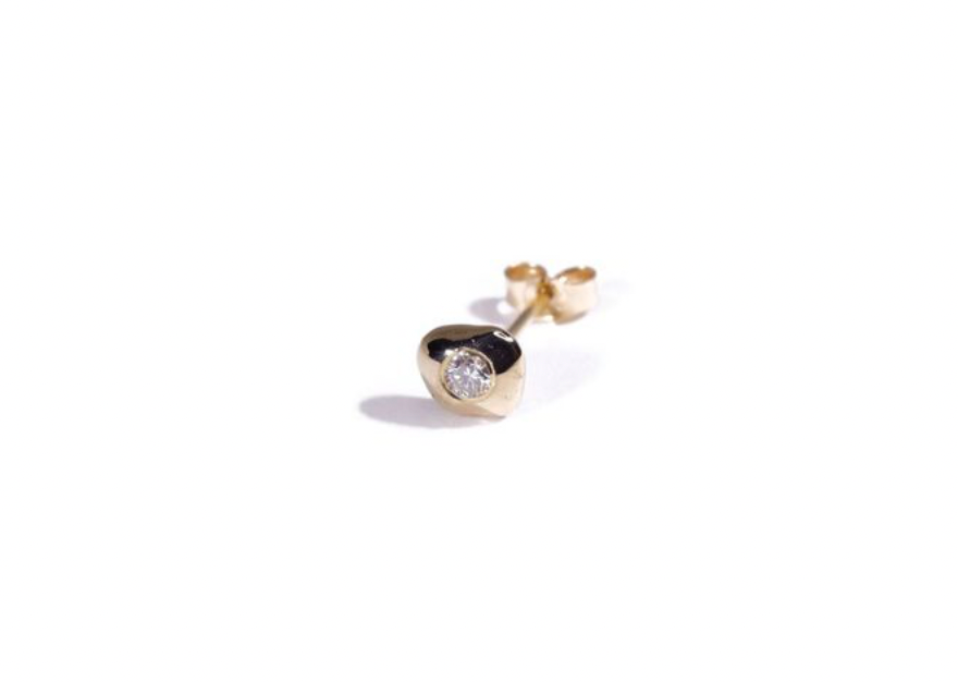 Talisman Diamond Mini Orb Stud in 14k Recycled Gold