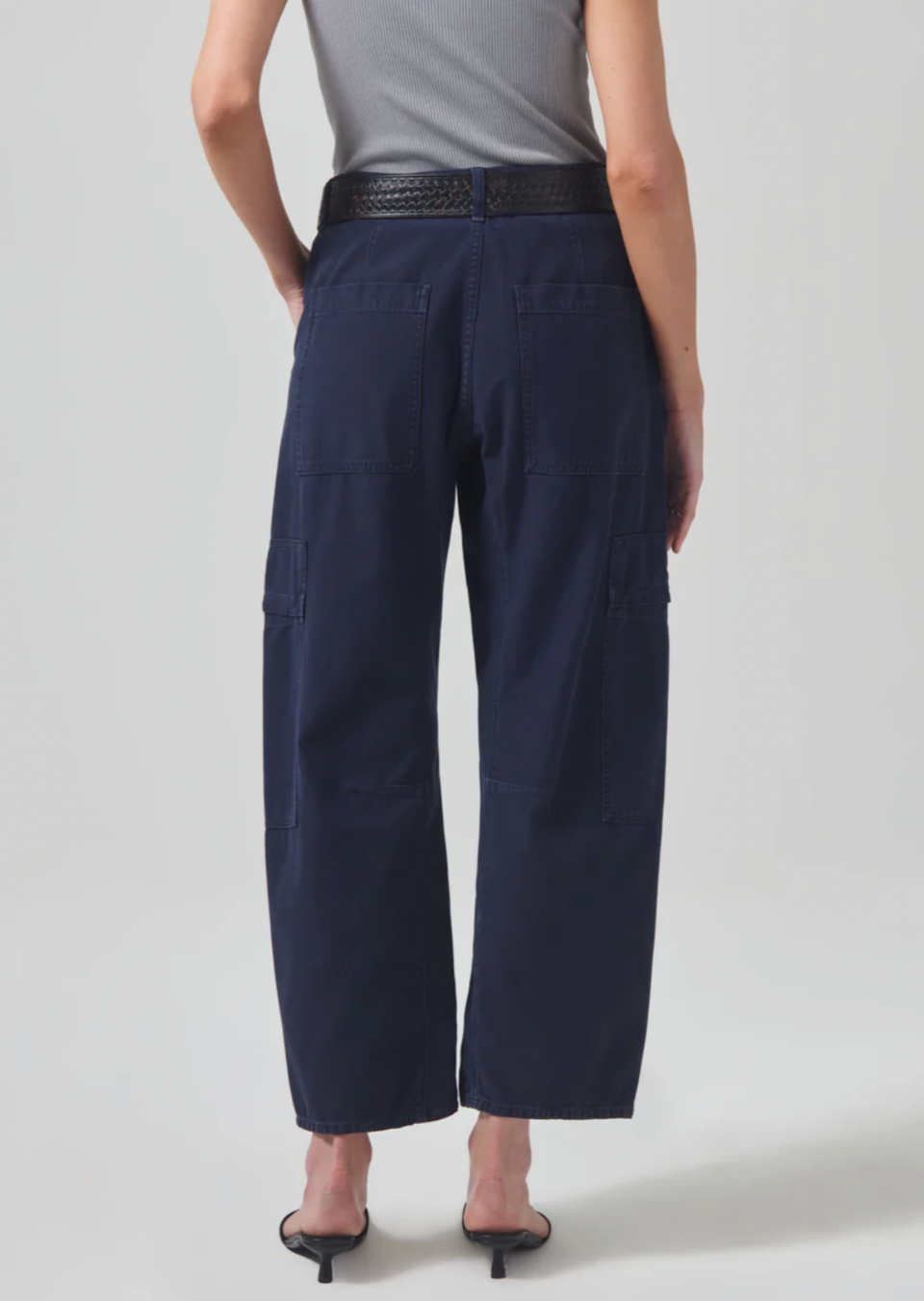 The Marcelle Low Slung Cargo Pant in Navy 
