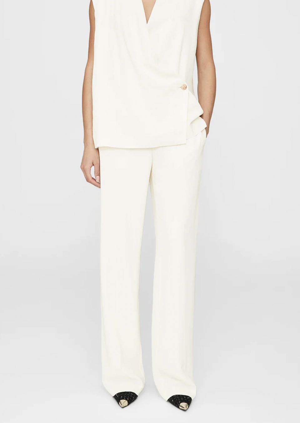 The Anine Bing Soto Pant in Ivory