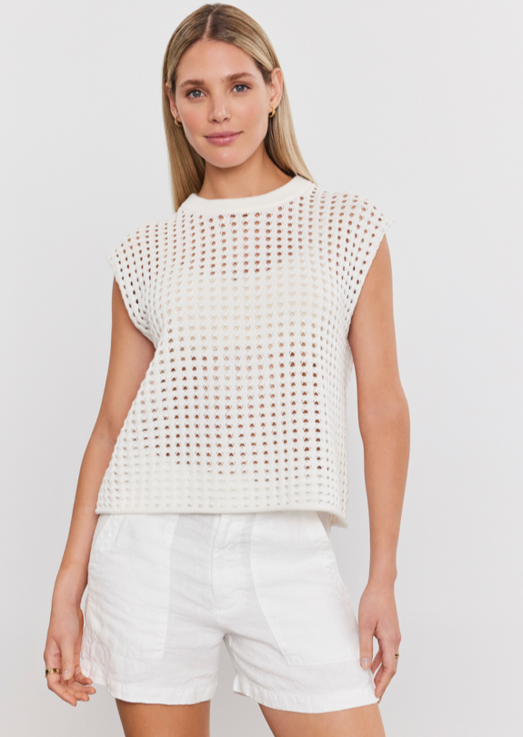 The Velvet Maison Sweater Vest in White