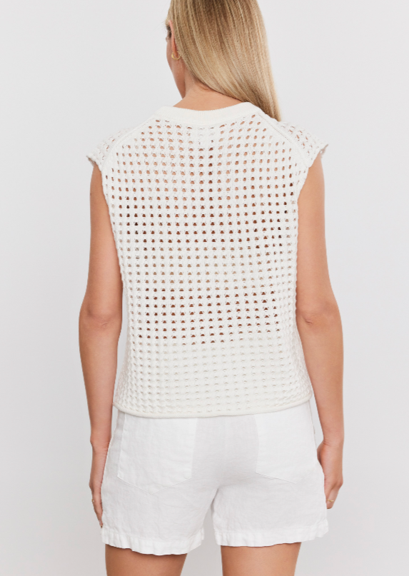 The Velvet Maison Sweater Vest in White