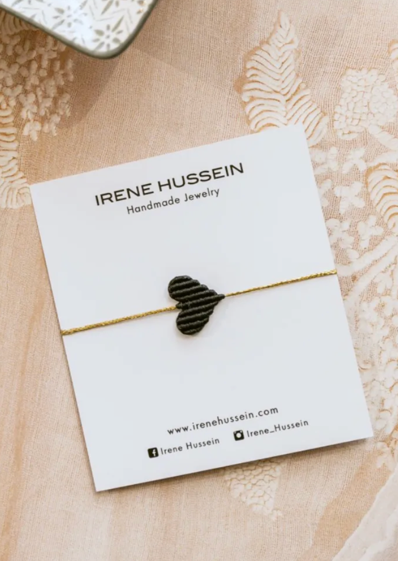 The Irene Hussein Heart Bracelet in Black