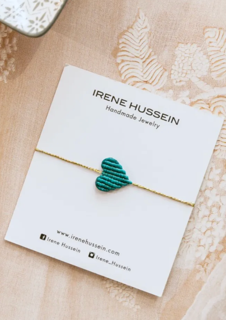 The Irene Hussein Heart Bracelet in Emerald