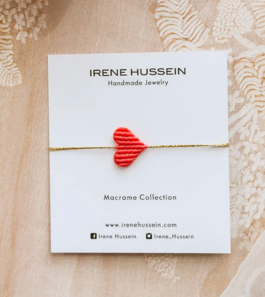 The Irene Hussein Heart Bracelet in Flor Orange