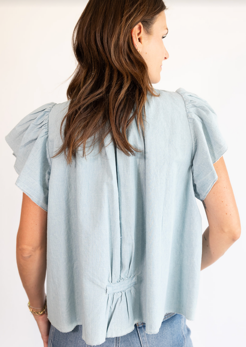 The Trovata Carla Shirt in Blue 