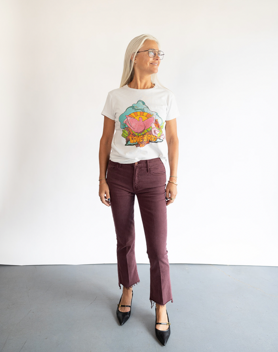 The Mother Denim Insider Crop in Wine