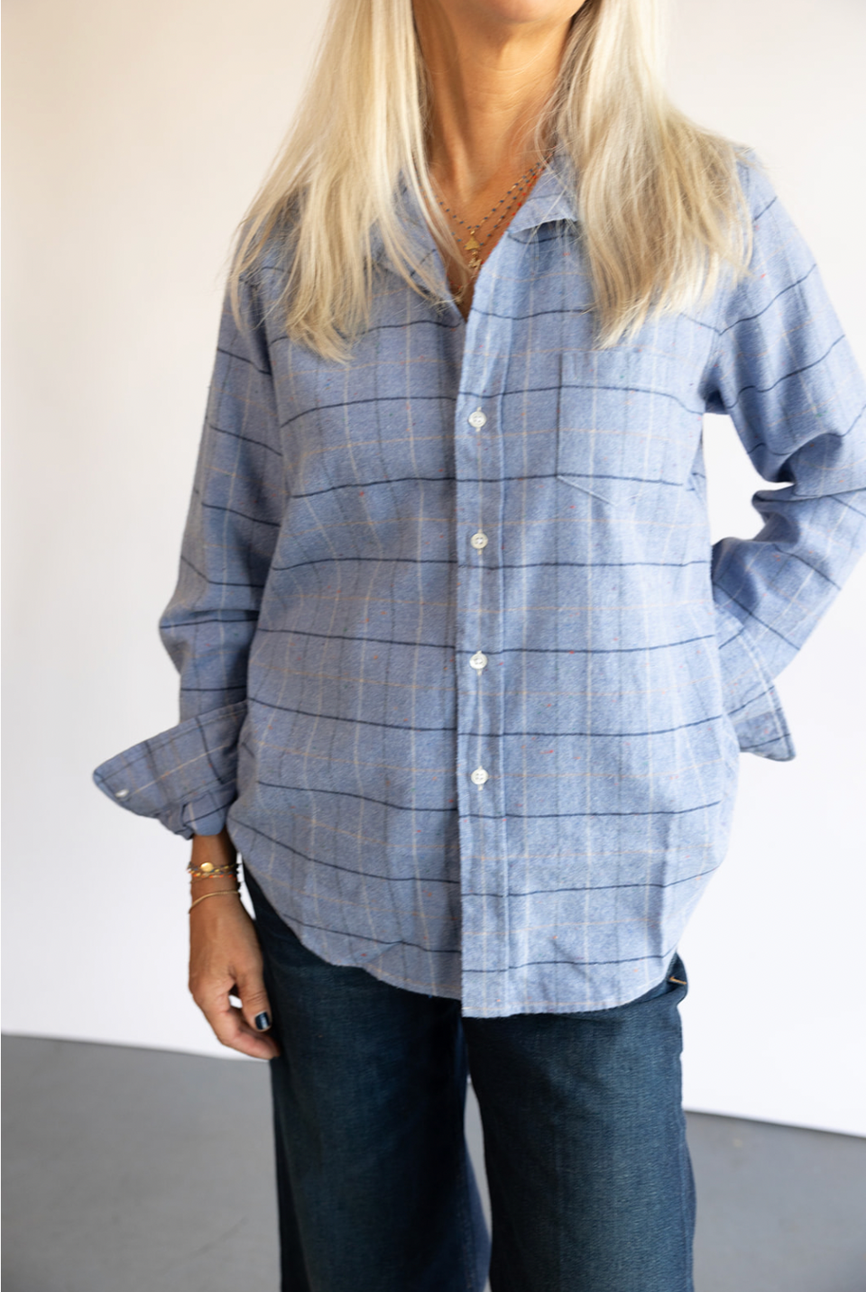 The Frank & Eileen Barry Button-up in blue/plaid