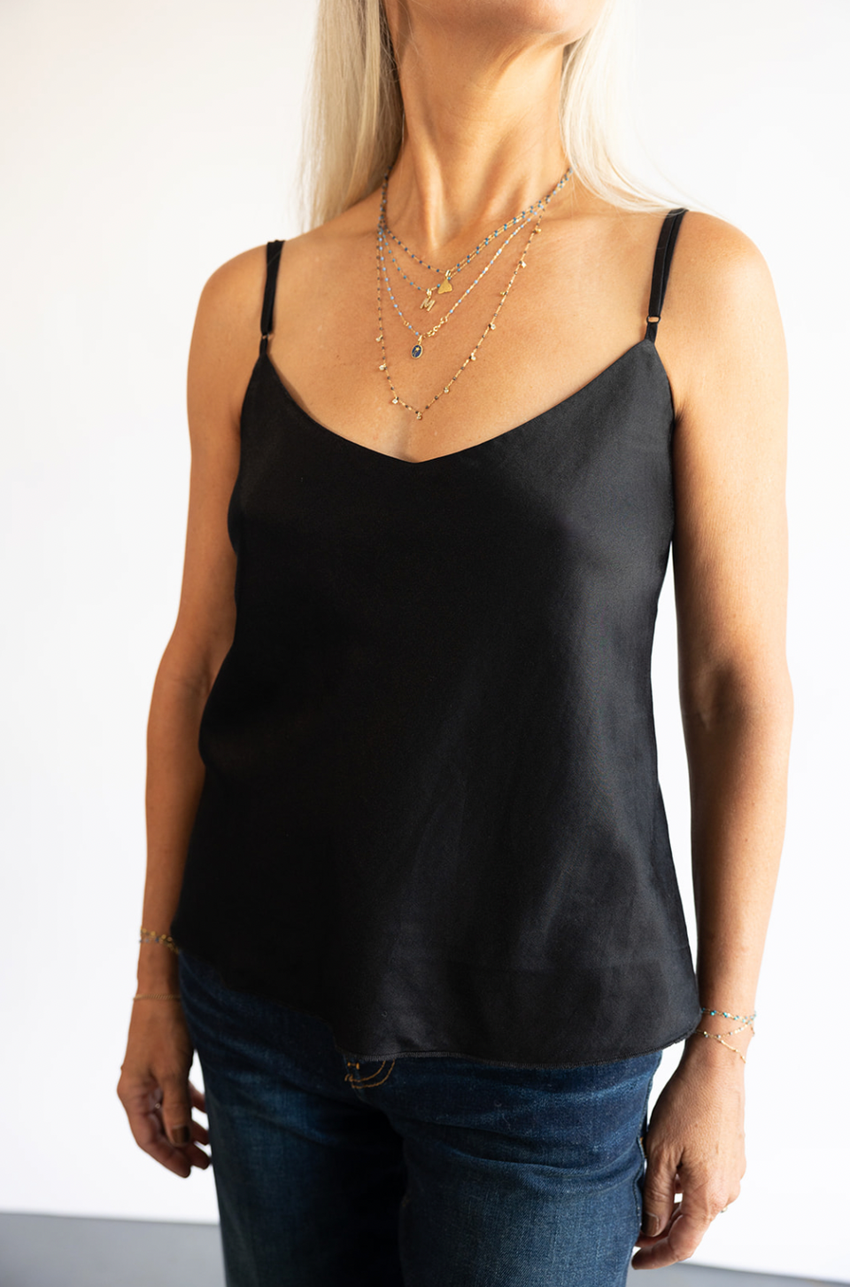 The Brazeau Tricot Solid Claire Tank in Black 