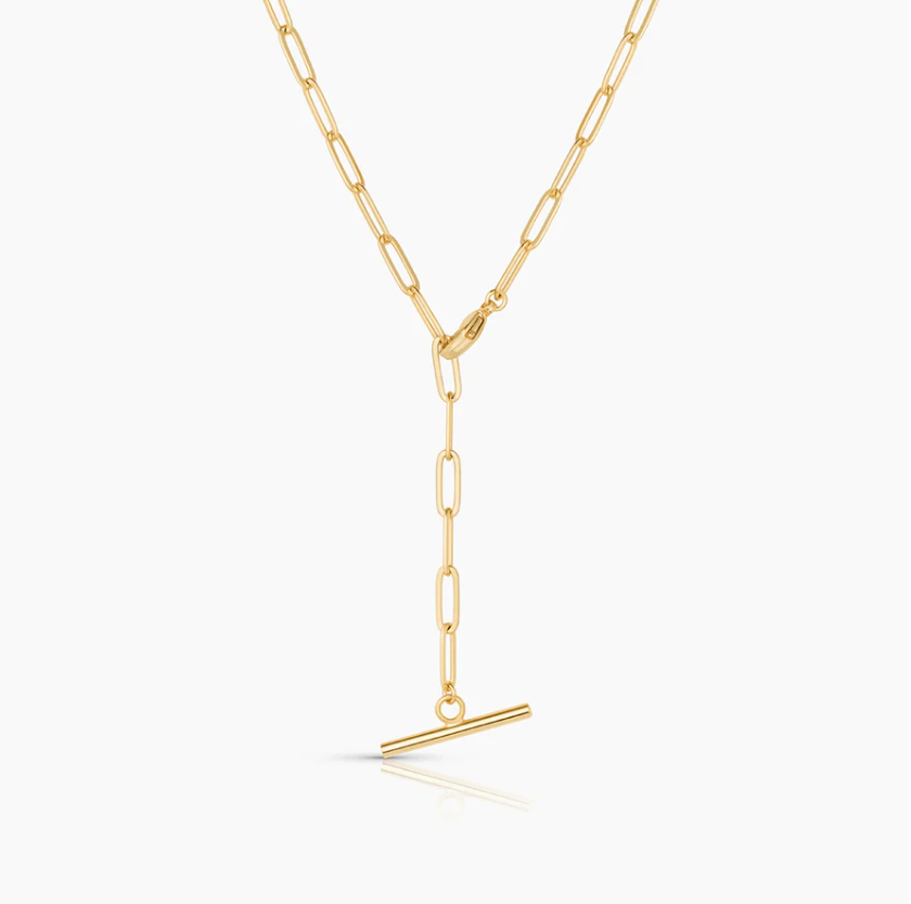 The THATCH Natalie Lariat Plated Necklace in Gold 