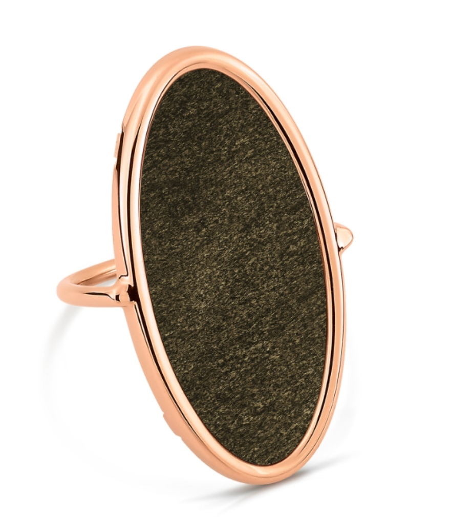 The Ginette NY Elipse Obsidian Ring